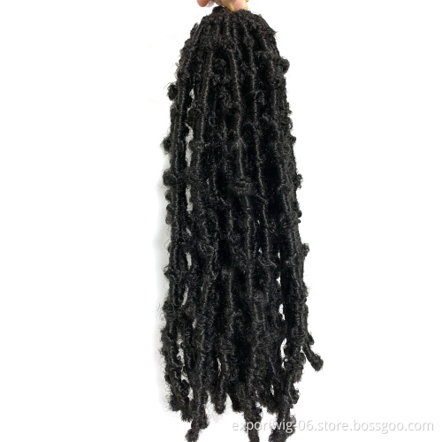Butterfly Locs Crochet Braid Hair Goddess Water Wave Pre Looped Locs Synthetic Braiding Hair